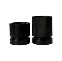 Load image into Gallery viewer, Victoria Pillar Black Tea Light candle holder Set